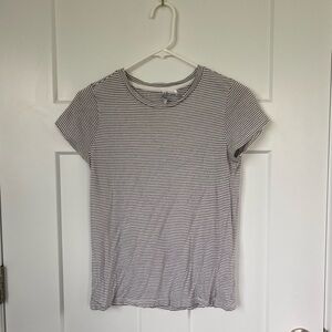 H&M Black and White Striped Short Sleeve Tee